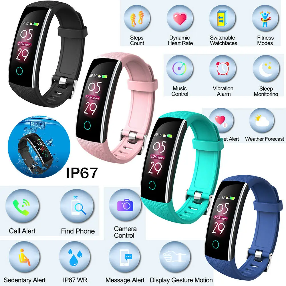 Смарт часы C20 IP68 водонепроницаемый смарт браслет спортивный монитор сердечного