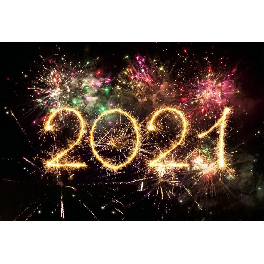 Счастливый Новый год 2021 фон эффектные фейерверк Семья украшения для торжеств и