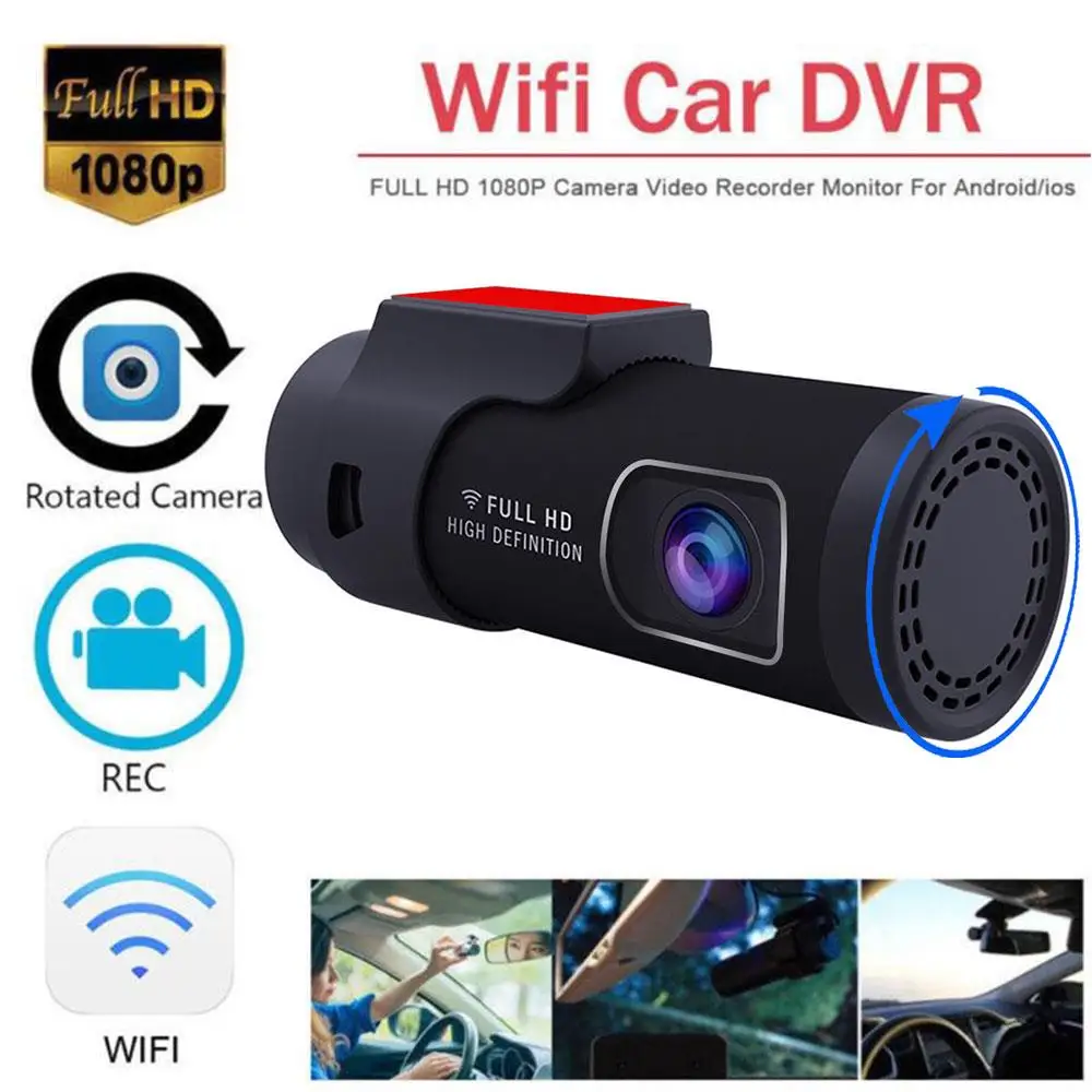

Умный Автомобильный видеорегистратор 1080P 360 °, мини-видеорегистратор для автомобиля с Wi-Fi