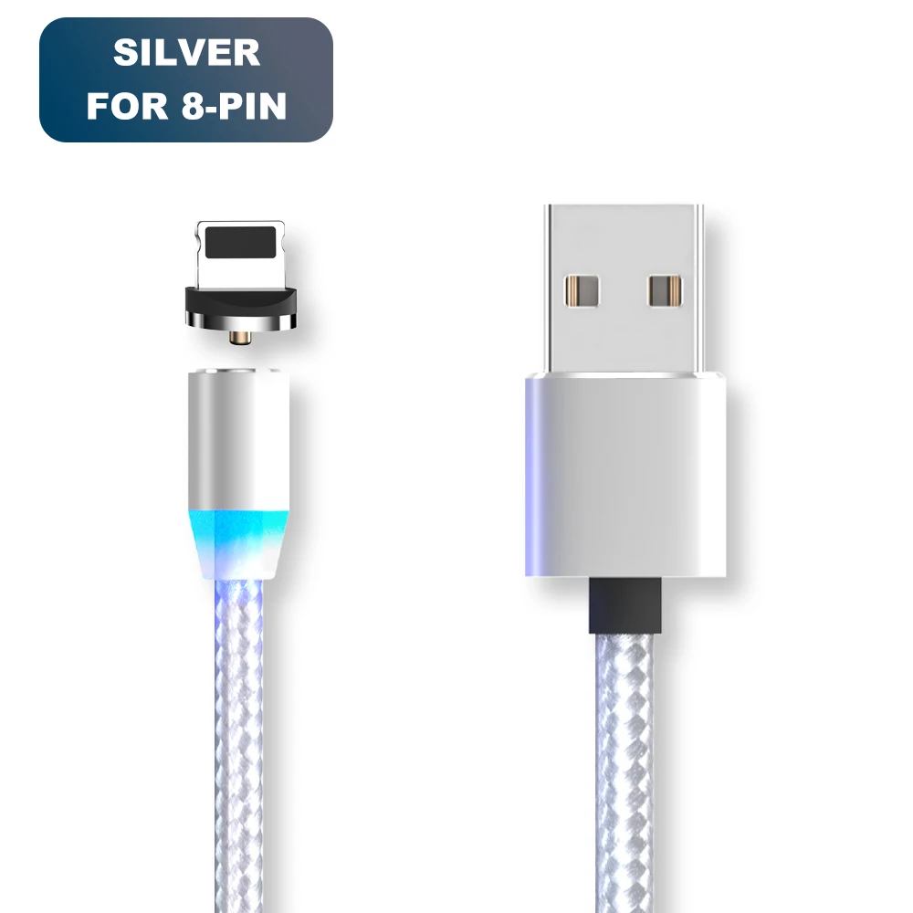 Silver for iphone Vanniso Быстрый миниатюрный usb-порт зарядка 5А Магнитный кабель Магнит usb type C кабели для Samsung провода мобильного телефона Быстрая зарядка шнур данных - Цвет: Silver for iphone