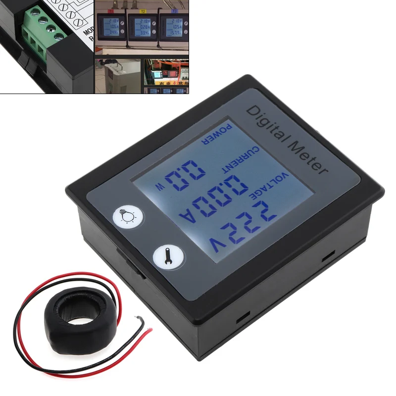 Однофазный цифровой панельный Вольтметр Амперметр 220 В а напряжение тока