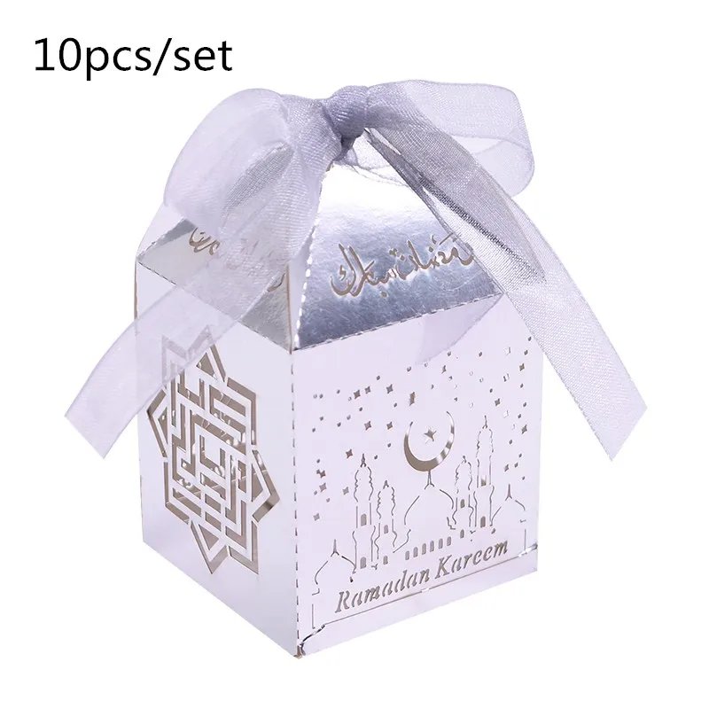 B08 1 комплект баннер «Happy Eid mubarak» Бумага висячий десерт торт топпера, конфетная Подарочная Коробки для исламский мусульманский ИД DIY вечерние деко принадлежности - Цвет: B08