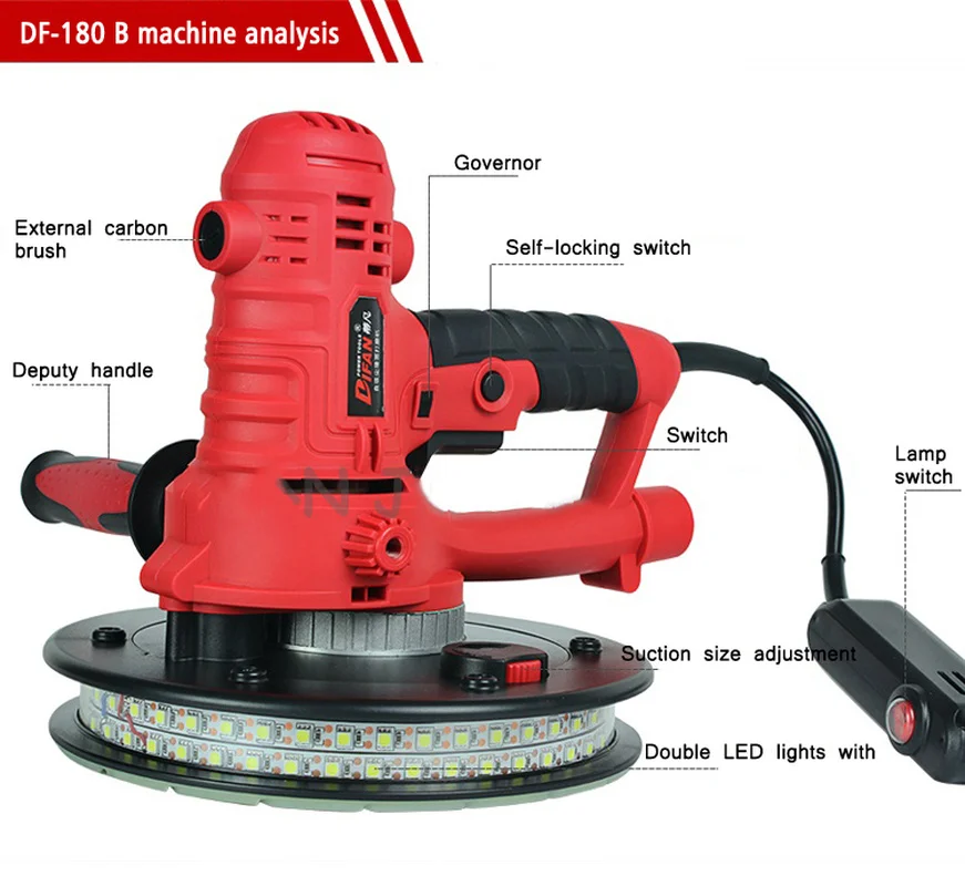Шлифовальный станок DF 180B двухрядная лампа с шлифовальная машина для стен