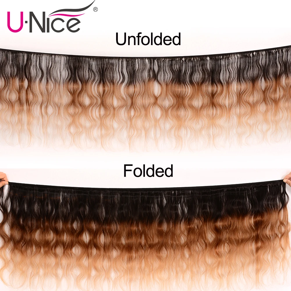 Женские пупряди волос с эффектом омбре волнистых T1B/4/27 бразильские 3 тона светлые