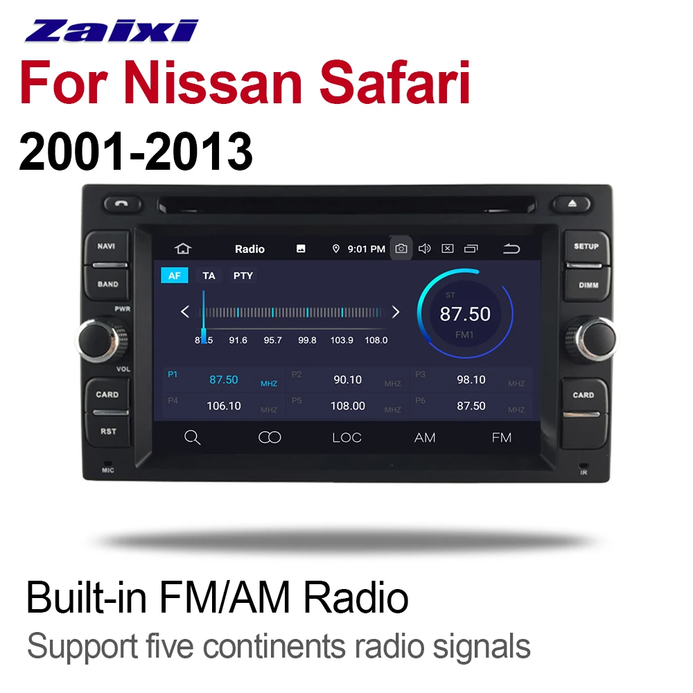 Автомобильный мультимедийный плеер ZaiXi 2 Din Android 9 Автомагнитола для Nissan saфари 2001 ~