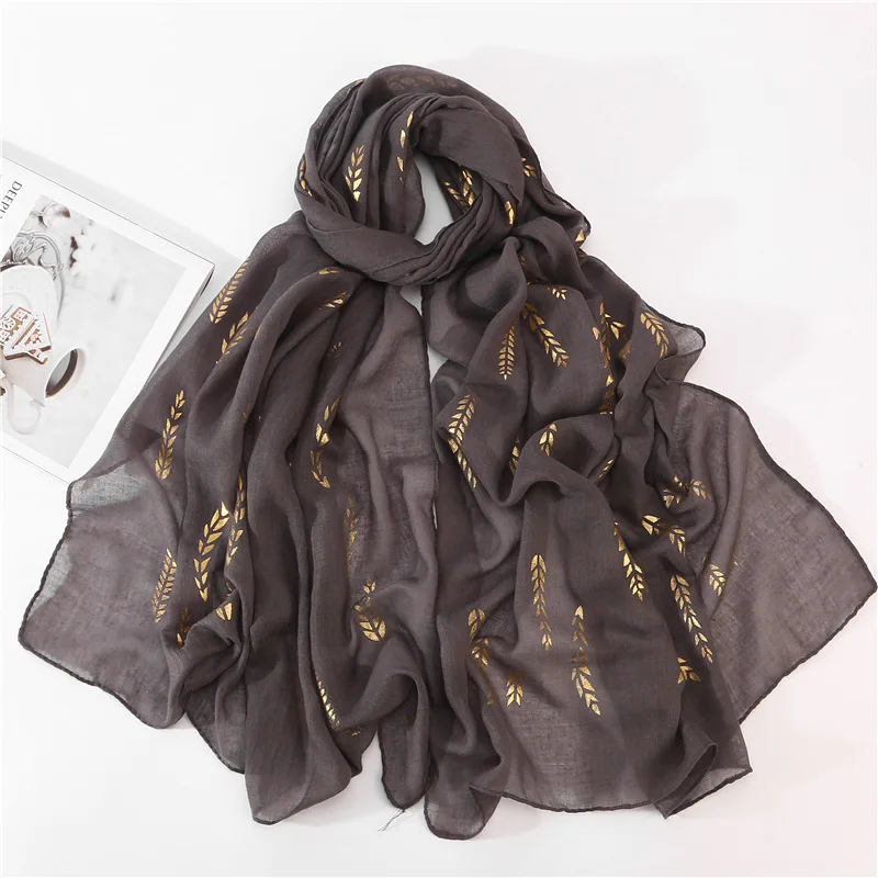 Мягкий Хлопчатобумажный хиджаб с принтом пшеницы мусульманский тюрбан головной