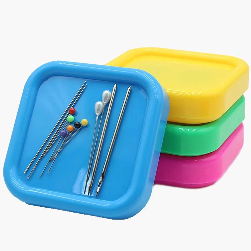

Magnetic Sewing Box Pin case Anti-lost Square Storage Sewing Pincushion Push Pins Holder Embroidery Tool For Sewing Needles