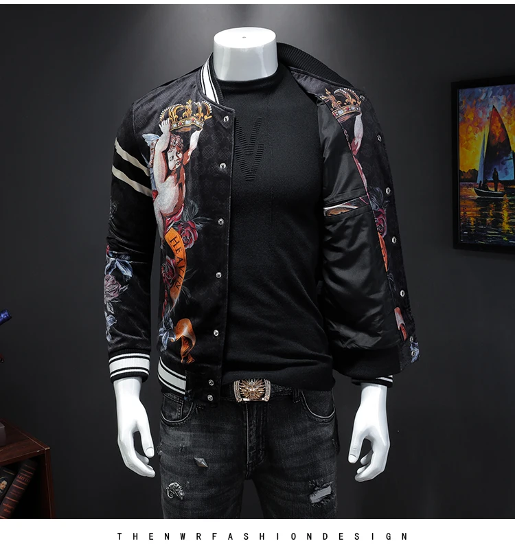Мужская куртка qiu dong's personity and fashion для отдыха с вышивкой и принтом мужской костюм Артикул J328 P180