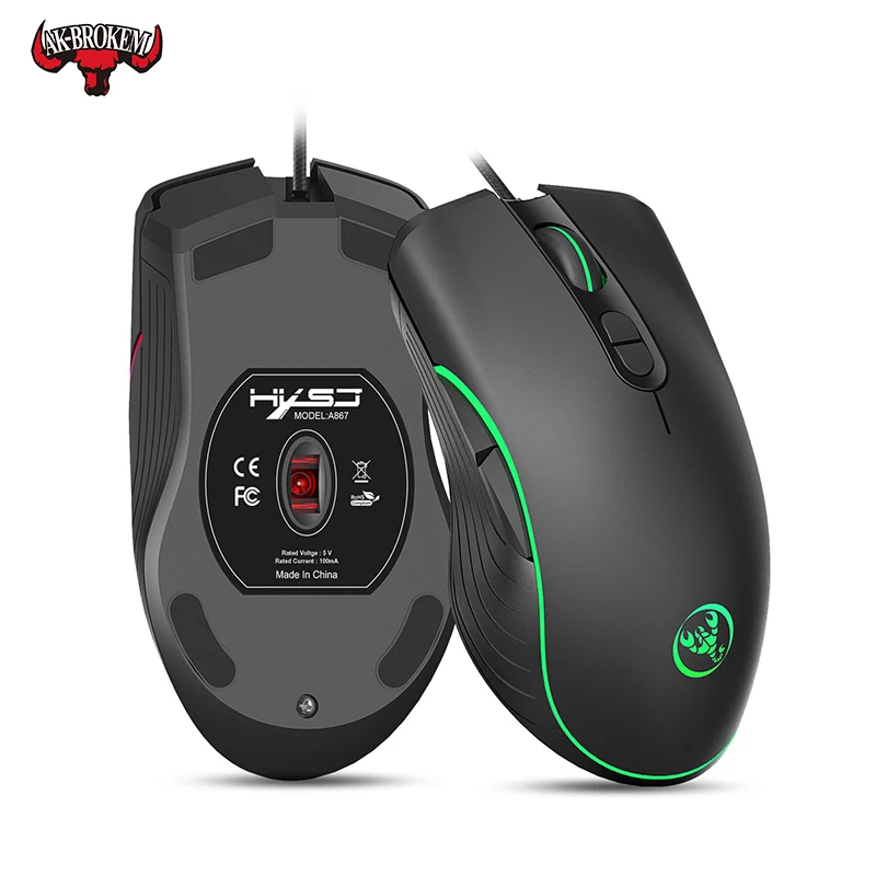 Профессиональная Проводная игровая мышь 6400 dpi Регулируемая электронная Спортивная геймерская мышь светодиодный оптический Sens для ноутбука компьютера ПК