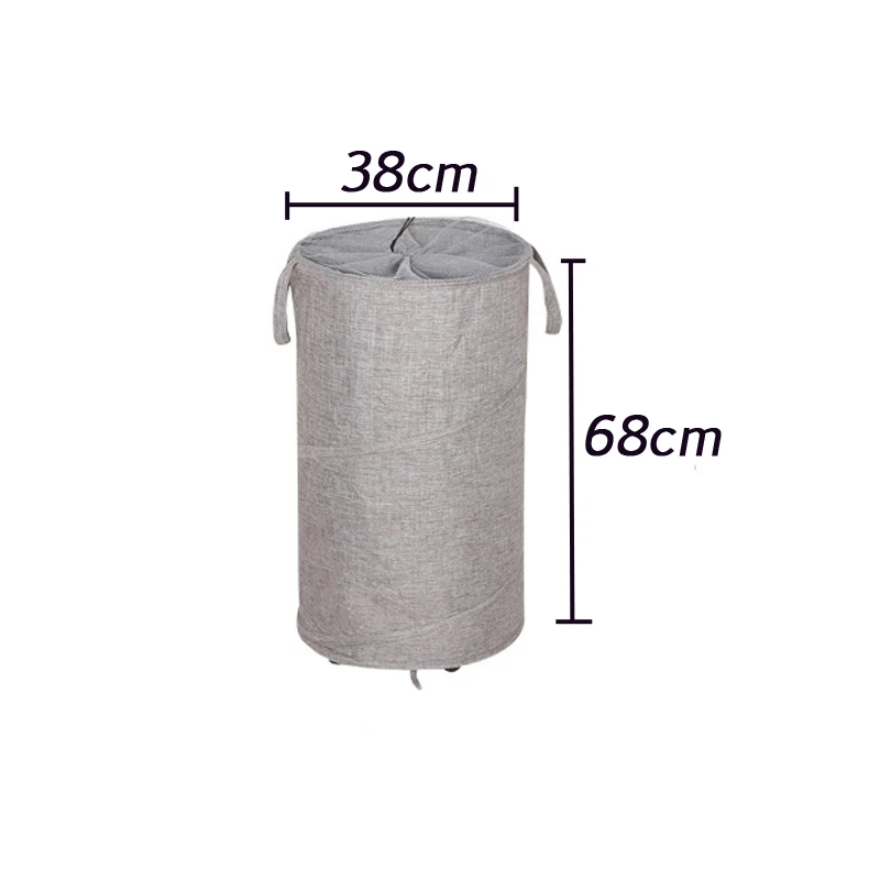 

Round Laundry Basket Bag With Wheels Dirty Clothes Storage Basket Home Organizer Sundries Large Capacity Laundry Bucket Foldable