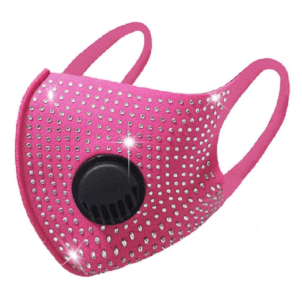 Маска унисекс на все лицо PM2.5 дышащая ветрозащитная Пылезащитная со стразами для