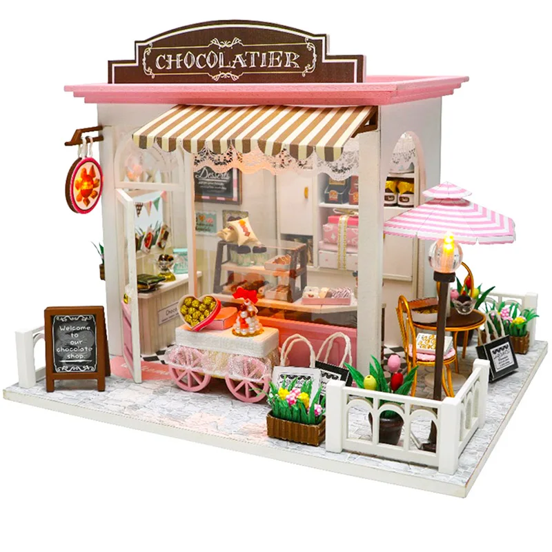 C007 DIY Doll House Wooden Doll Houses Miniature dollhouse Furniture Kit Toys for Children Gift Time travel Doll Houses A-016 - Цвет: C007