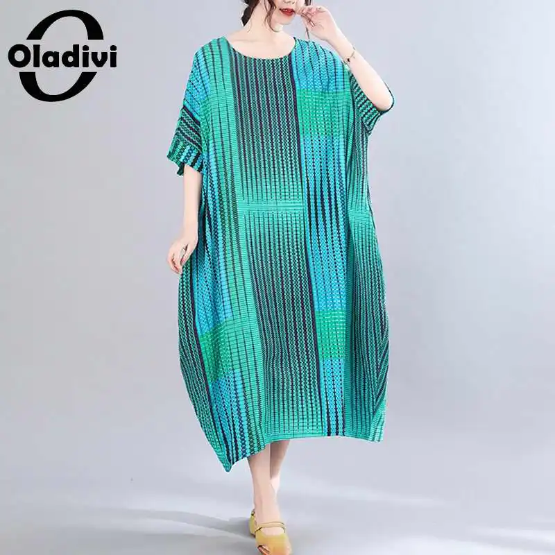 

Oladivi Одежда большого размера, модные макси платья с принтом в стиле бохо для женщин, летние повседневные свободные цельные длинные платья, т...