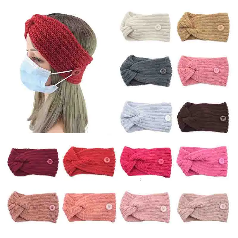 Вязаная повязка на голову теплый уха Для женщин с крестообразной головкой