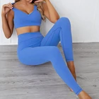 Комплект для йоги из 2 предметов, женские леггинсы и спортивные бюстгальтеры, женская одежда для спортзала, спортивная одежда для фитнеса, одежда для тренировок, бесшовные спортивные костюмы