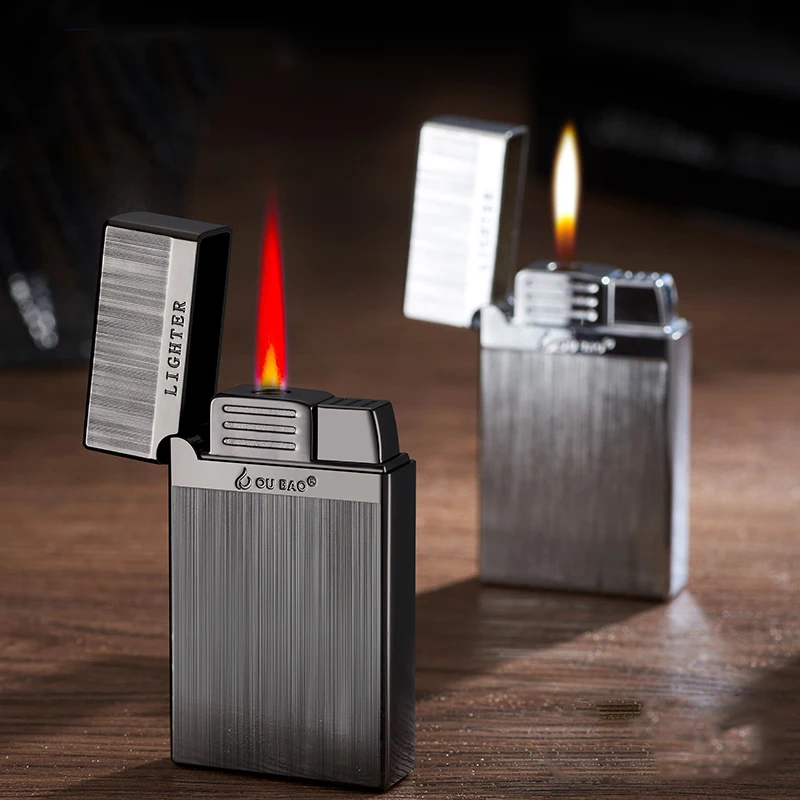 

2021 Dual-fire Gas Lighter, Metal Torch Turbine Lighter, Cigar Cigarette Gadget, Outdoor Camping Cigarette Accessories