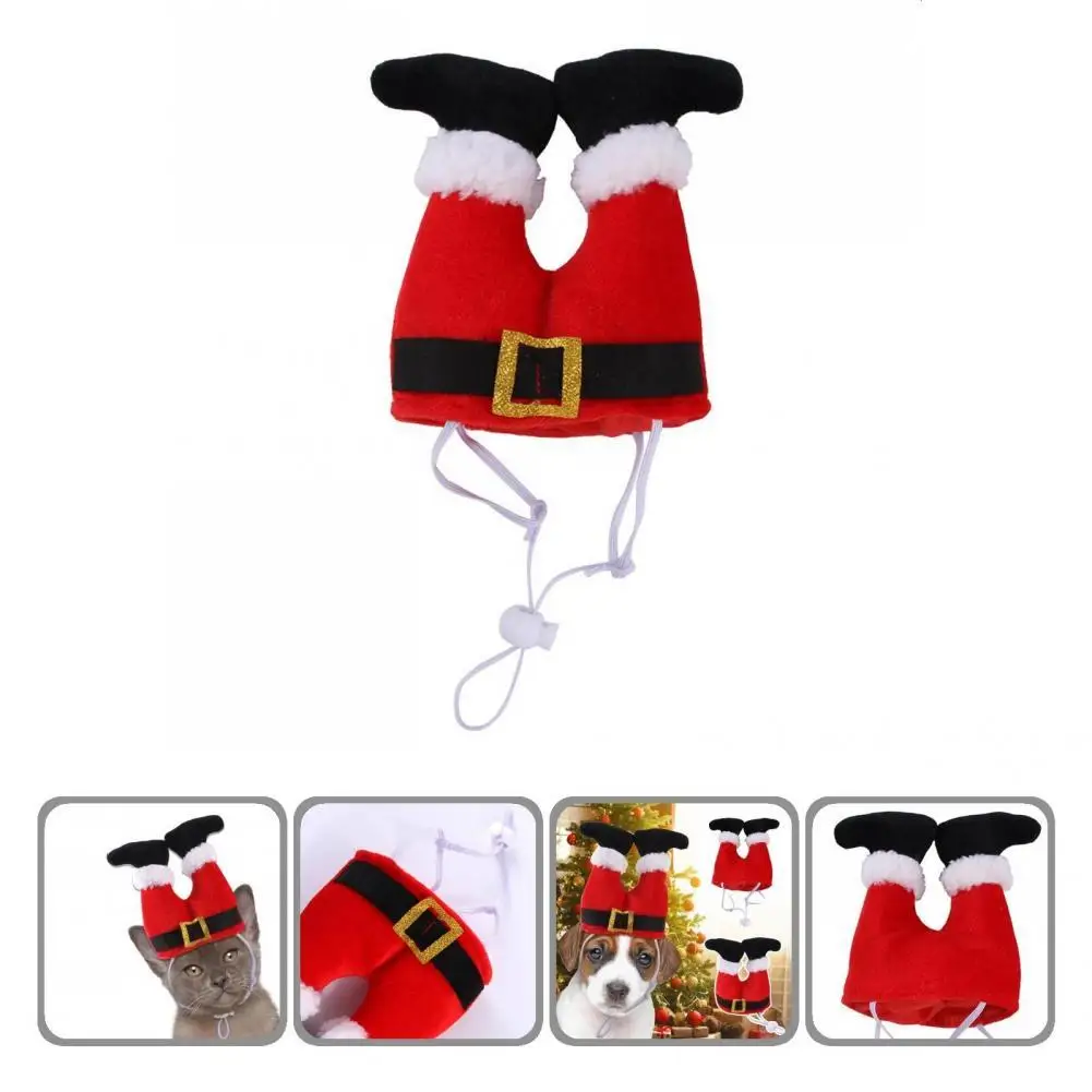 

Skin Friendly Casual Pet Cats Dogs Christmas Clown Hat Soft Cats Hat Drawstring for Casual