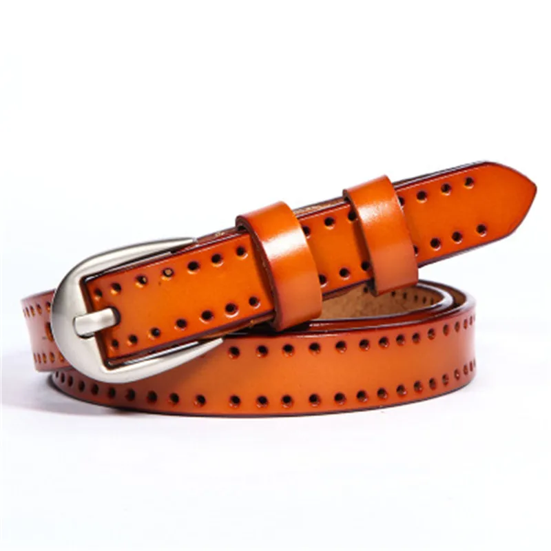 

2019 Genuine Leather Buckle Belt Women Strap Female 100% real cowhide Buckle Belt Women Cow Leather Belts 1.8cm Width Soft Belts