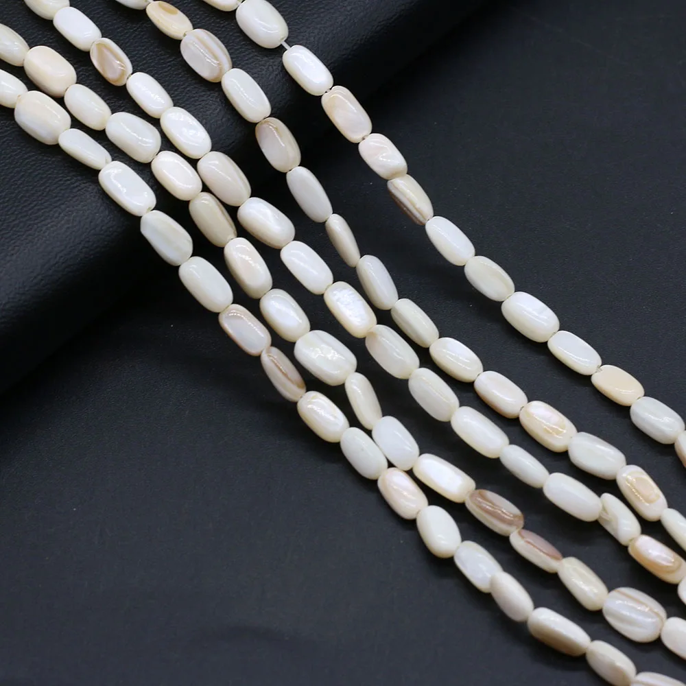 

Natural Freshwater White Rice Shape Shell Mother Of Pearl Loose Spacer Beads For Jewelry Making DIY Bracelet Necklace Size 5x8mm