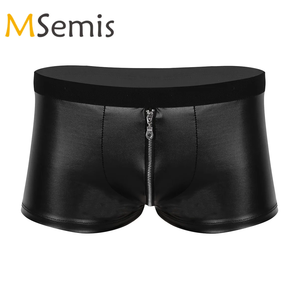 Мужские латексные трусы-боксёры на молнии с низкой посадкой | Спорт и развлечения