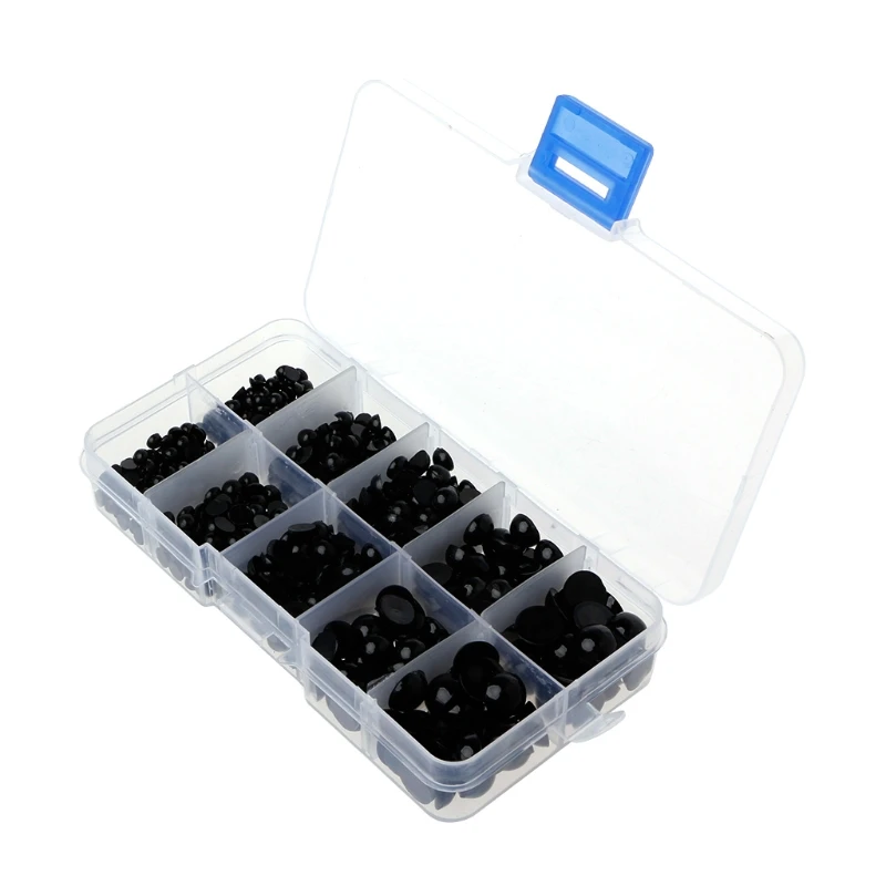 

760Pcs 4-10mm Black Plastic Safety Eyes For Teddy Bear Doll Animal Puppet Craft