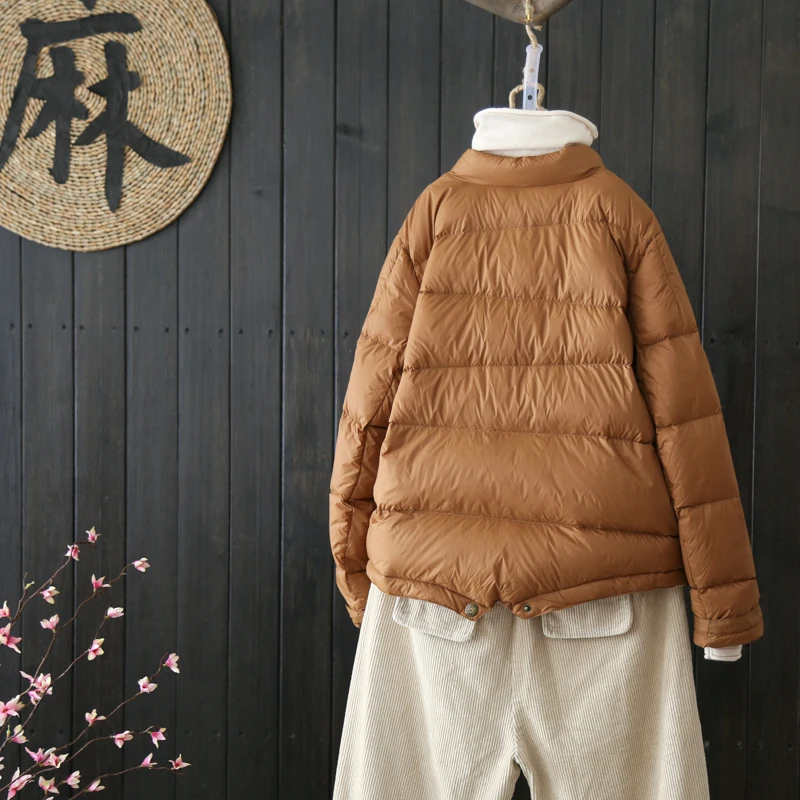 Парка женская на утином пуху однобортная ульсветильник теплая осень/зиму 2021 |