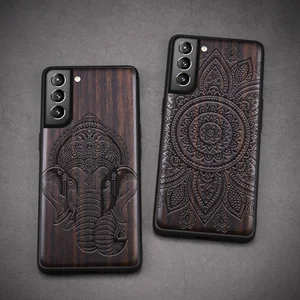 elewood for samsung s21 plus ultra wood cases iphone 11 13 12 pro mini se 2020 7 8 plus xr xs max wooden ebony shell phones hull free global shipping