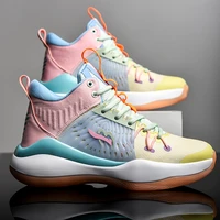 2021 unisex basketball shoes mens high top sports cushioning shoes athletic mens shoes women comfortable breathable sneakers