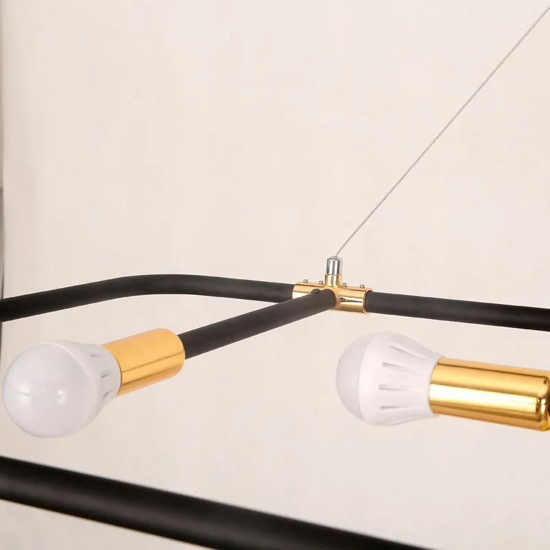 Скандинавская лампа черная светодиодная люстра освещение блеск Современная