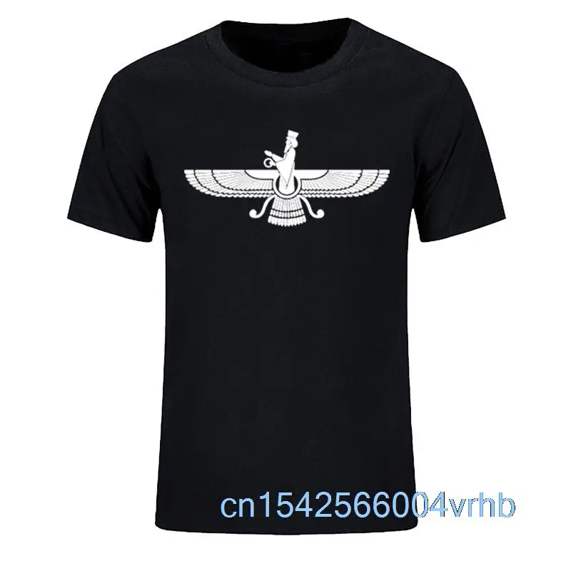 

Graphic New Farvahar Iran Persia Symbol Cotton Short Sleeve Men Tshirt Oversize