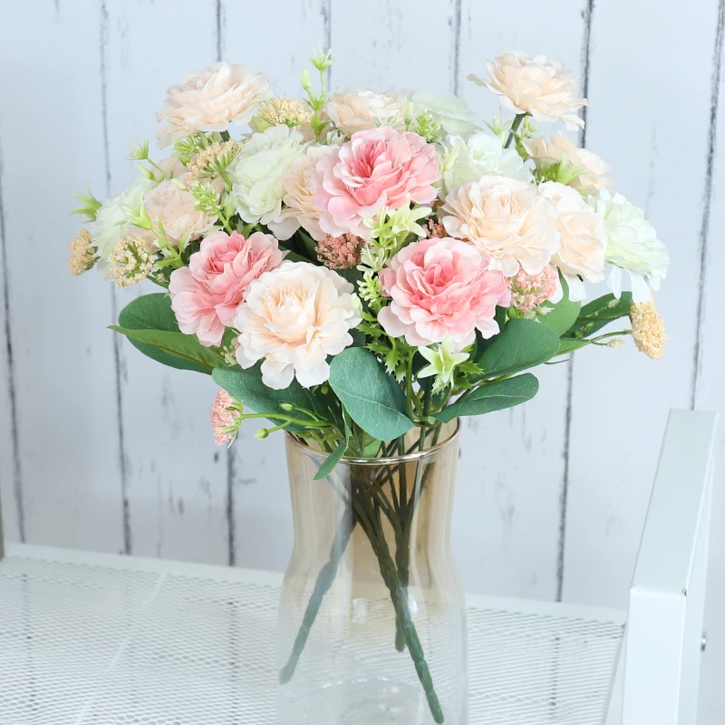 Искусственные цветы высокое качество украшение для свадьбы дома белый Букет