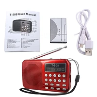 red mini portable radio handheld rechargeable digital fm87 5 108mhz usb tfsd card and u discs player speaker devices supplies