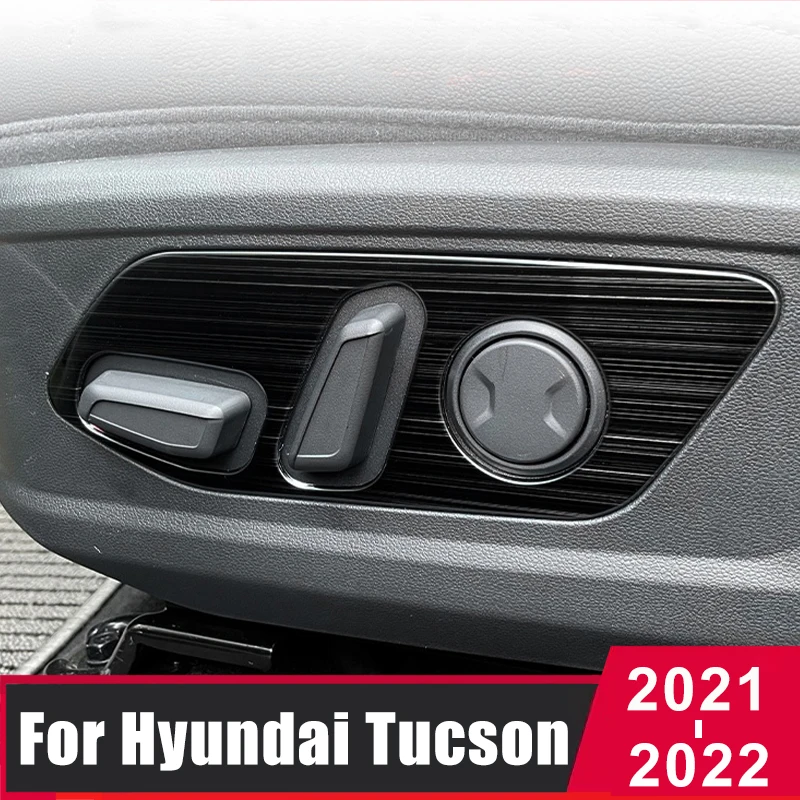 Kiểu Dáng Xe Ghế Điều Chỉnh Bảng Điều Khiển Nút Bấm Bao Khung Trang Trí Cho Xe Hyundai Tucson 2021 2022 NX4 Lai Phụ Kiện Nội Thất