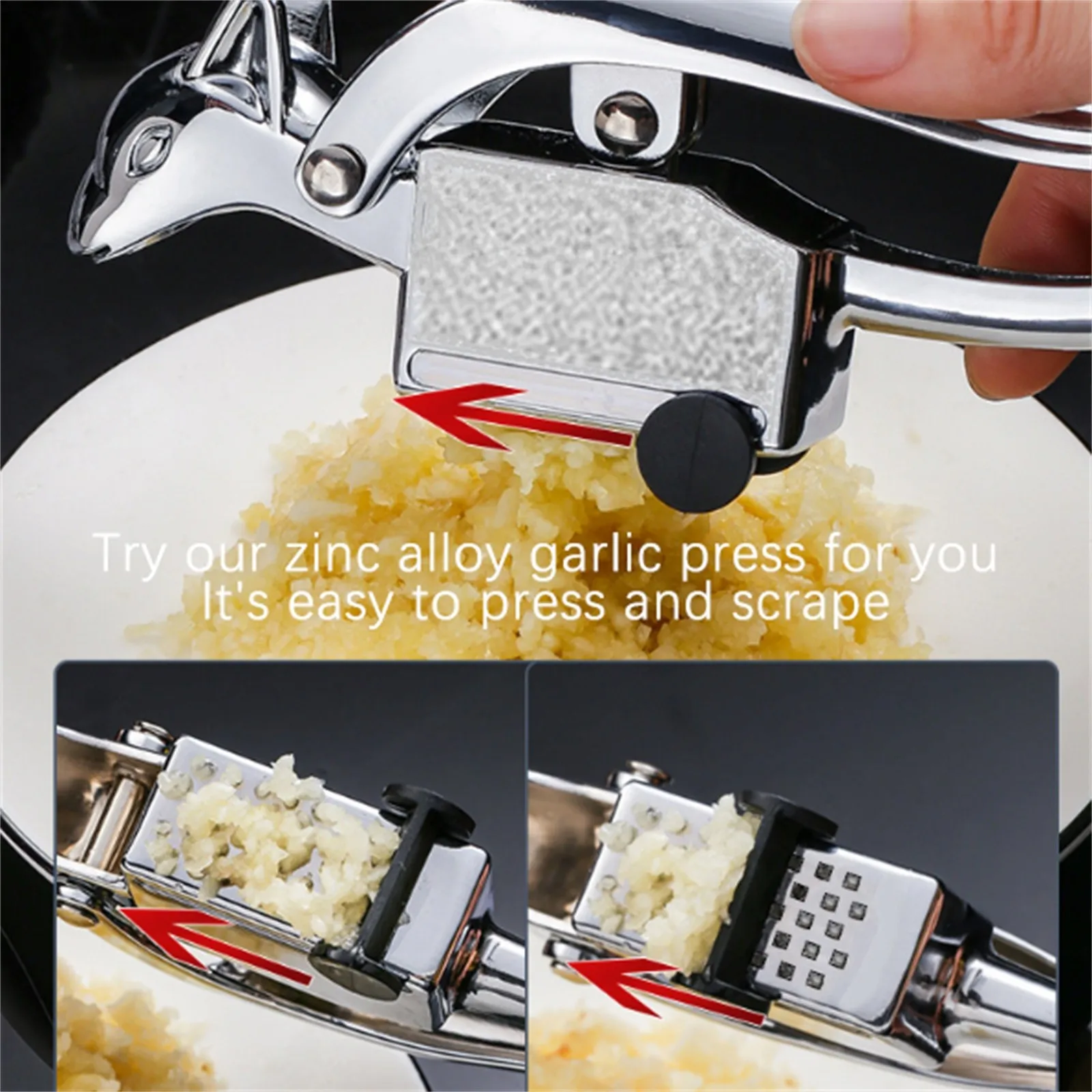 Высококачественный чесночный пресс тяжелая мягкая ручка и прочный дизайн