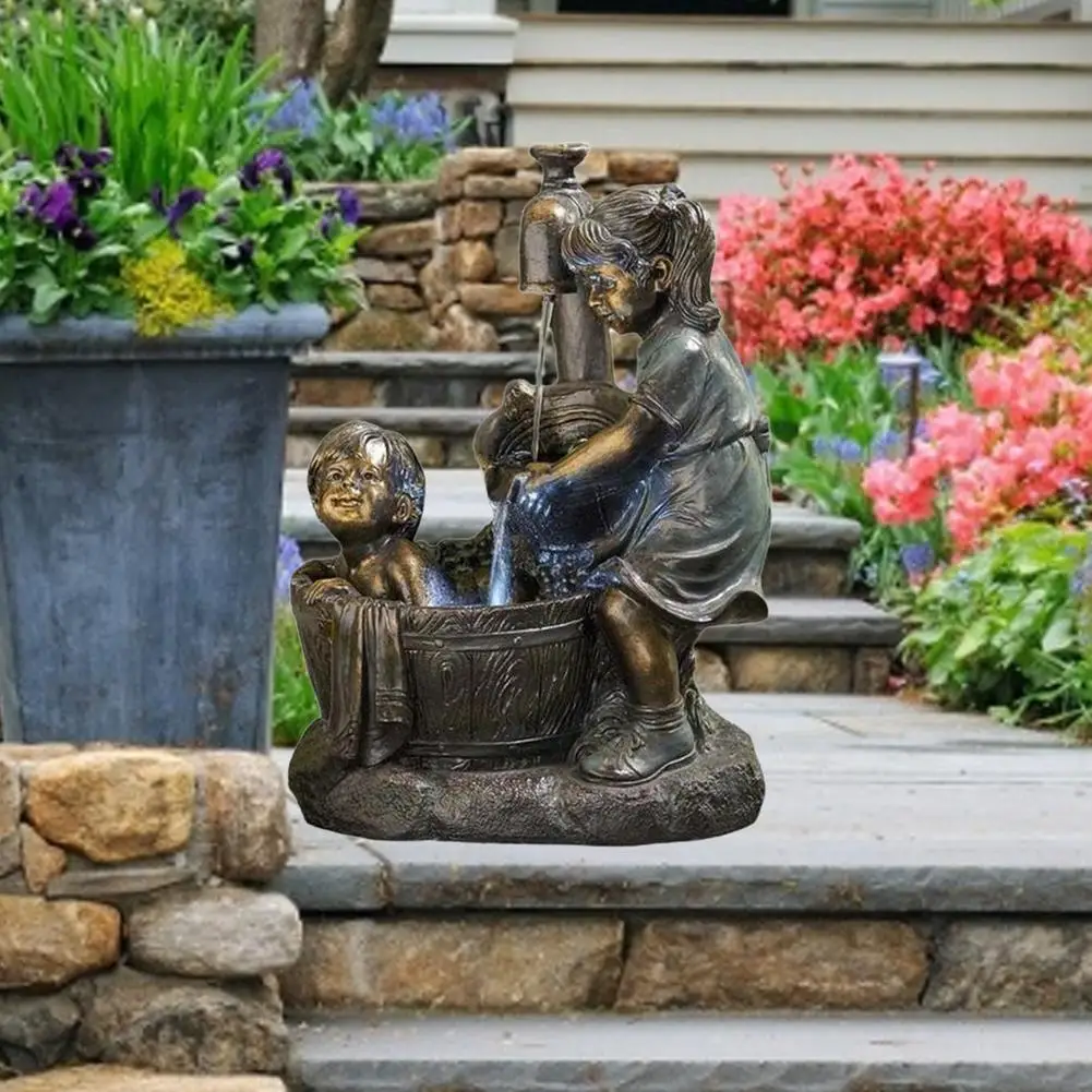 

Garden Statues Bathing Drinking Statues Hand-Painted Outdoor Ornaments Pressure Water Statue Fantastic Gardening Gifts