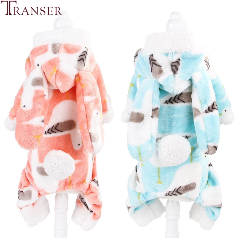 Зимняя теплая пижама с принтом птиц розового и синего цвета|Комбинезоны ромперы|