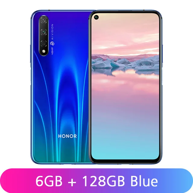 6GB 128GB Blue Honor 20S 6GB 128GB 48MP камера заднего вида Kirin 810 Восьмиядерный Google play 6,2" 2340 × 1080 FHD+ 3750mAh смартфон - Цвет: 6GB 128GB Blue