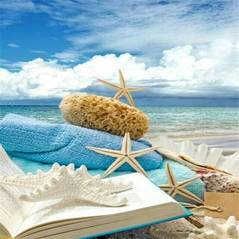 

5D Diamond Embroidery Painting Starfish Conch Wave Seascape Drawing On Canvas Coloring Seaside Modern Wall Art For Unique Gift