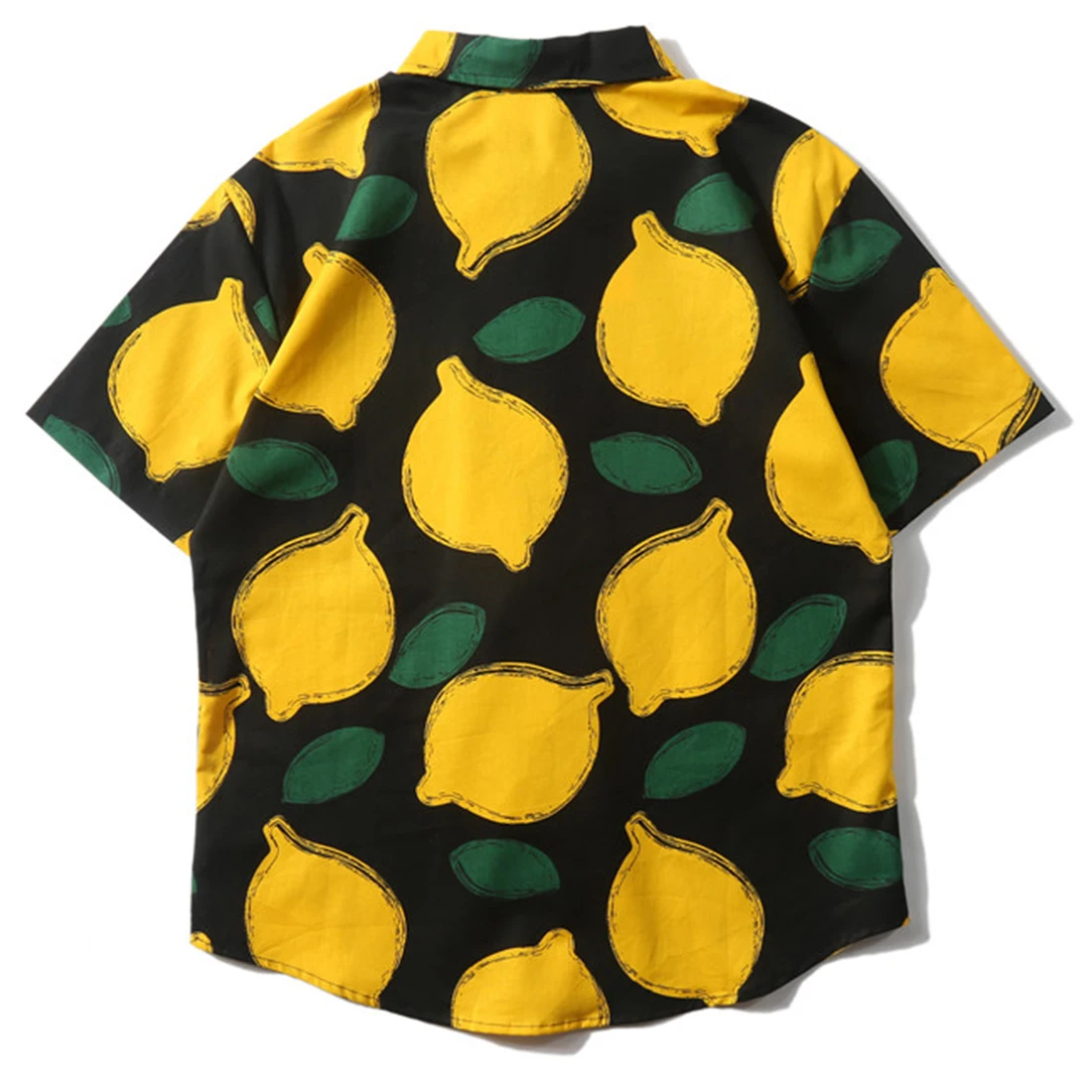Асимметричная футболка с принтом лимона модные повседневные рубашки коротким