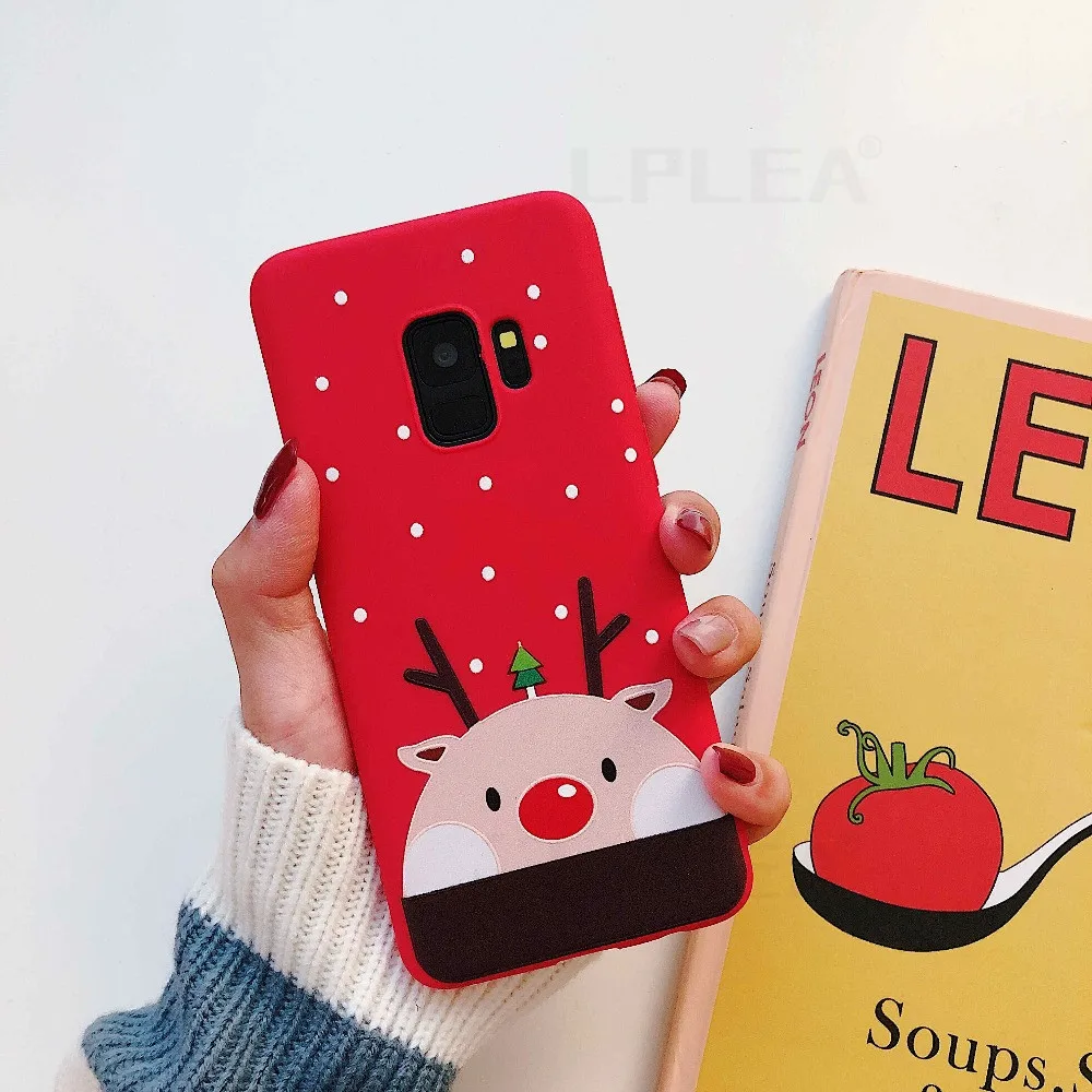 Одежда для сна из хлопка с рождественскими рисунками чехол для samsung Galaxy A50 A70 S8 S9 плюс S10 Note 8, 9, 10, плюс A10 A20 A30 A40 Санта Клаус Мягкая обложка