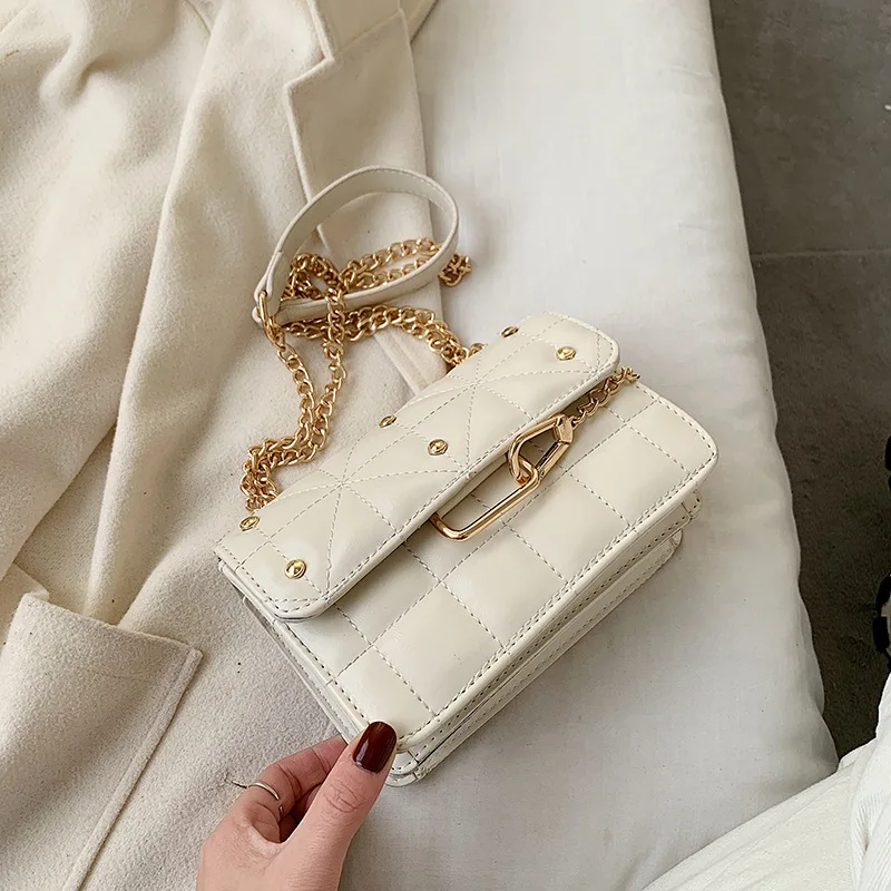 

2020 new shoulder bag winter fashion ladies western style handbag high quality chain small square bag female retro messenger bag