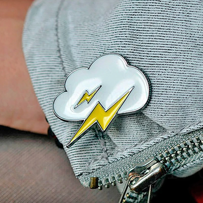 Броши с животными кошки пицца мороженое облако маска Мужские булавки милые