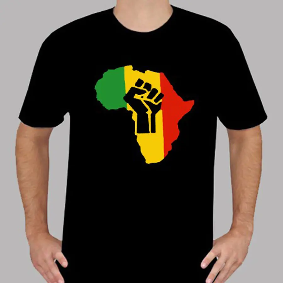 Новая африканская мощность Rasta Reggae музыкальный логотип мужская черная футболка