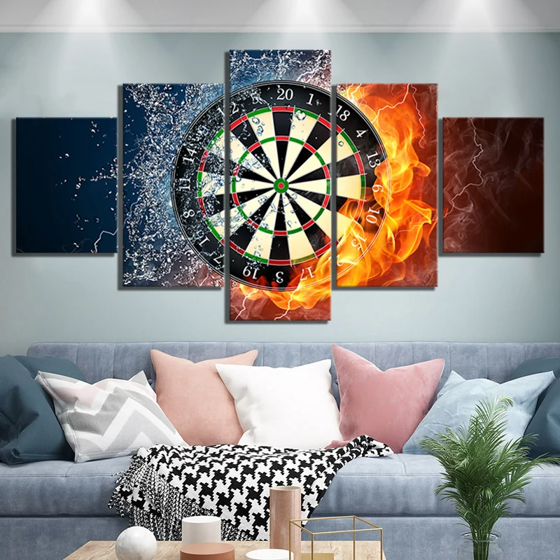 Модульная Картина на холсте домашний Декор 5 шт. Льда и Огня Дротика доска