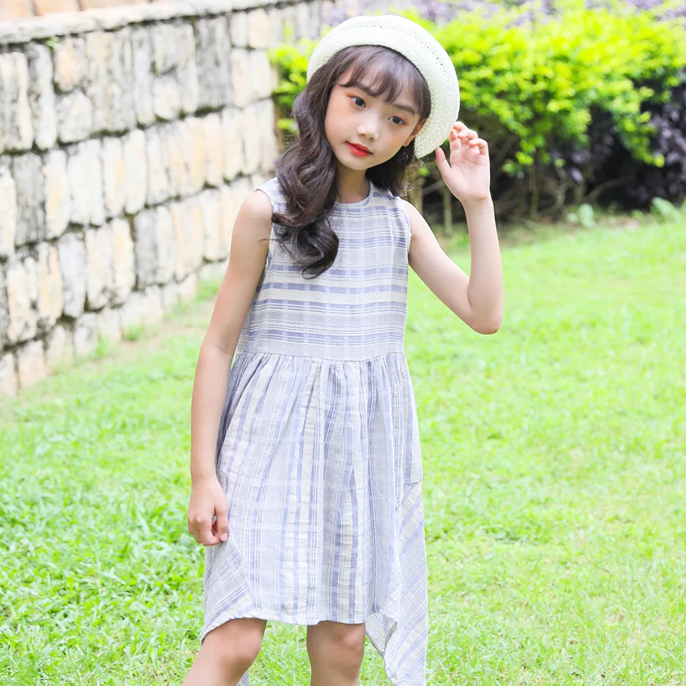 Детское Повседневное платье без рукавов сарафан платья для подростков 14 лет