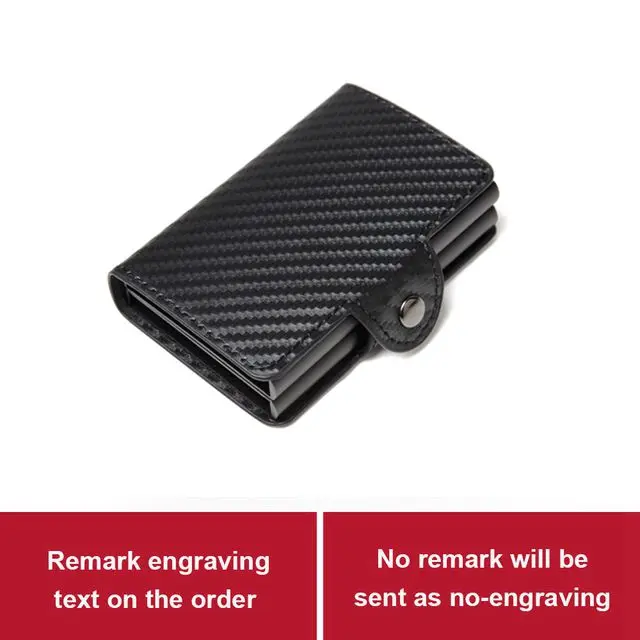 carbon fiber Двойной слоев Анти RFID Для мужчин кожаный держатель кредитной карты Металл ID Card Case Алюминиевый Защита карты мужской путешествия кошелек - Цвет: carbon fiber