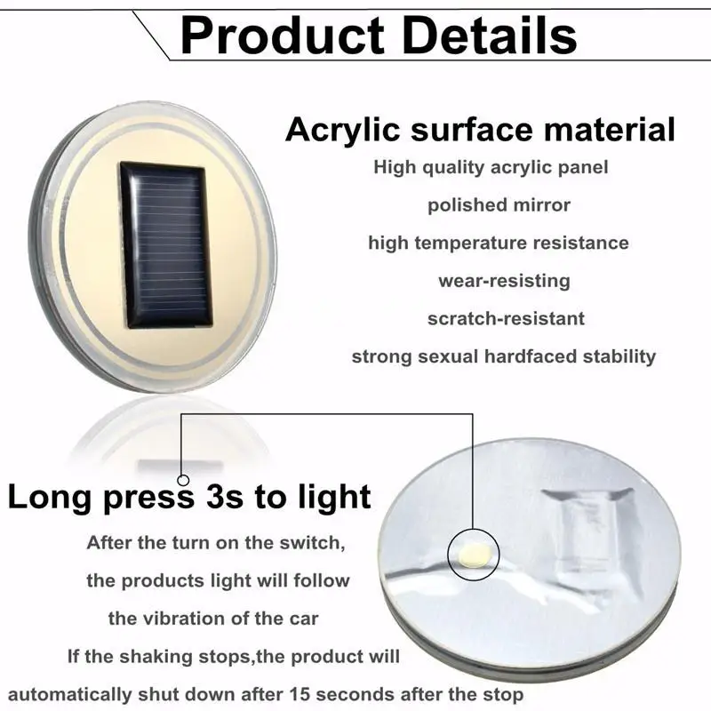 HiMISS 72 мм Автомобильный светодиодный коврик для чашки воды подушка чашек