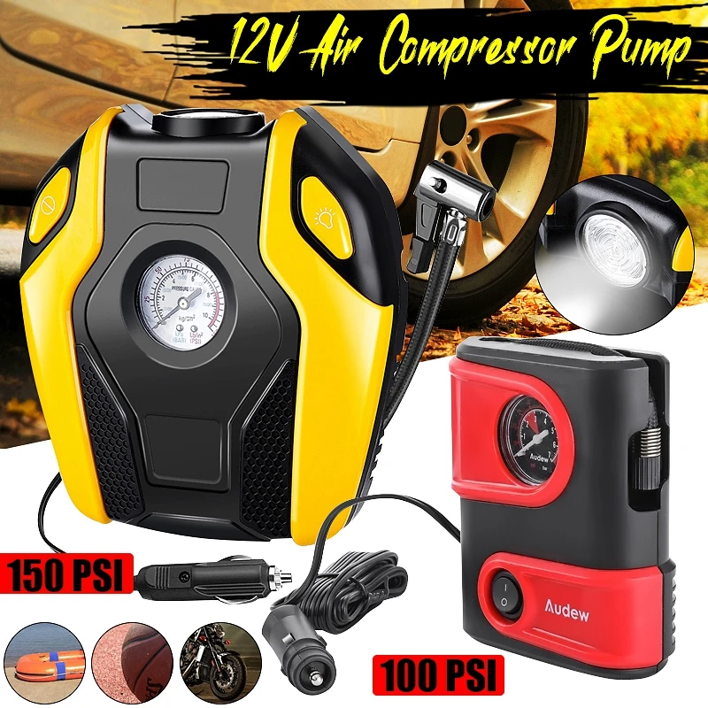

12V 150Psi Car Tire Inflator Electric Tire Pump Digital Portable For Mini Car Bicycles And Air Compressor Inflator Pump Tool
