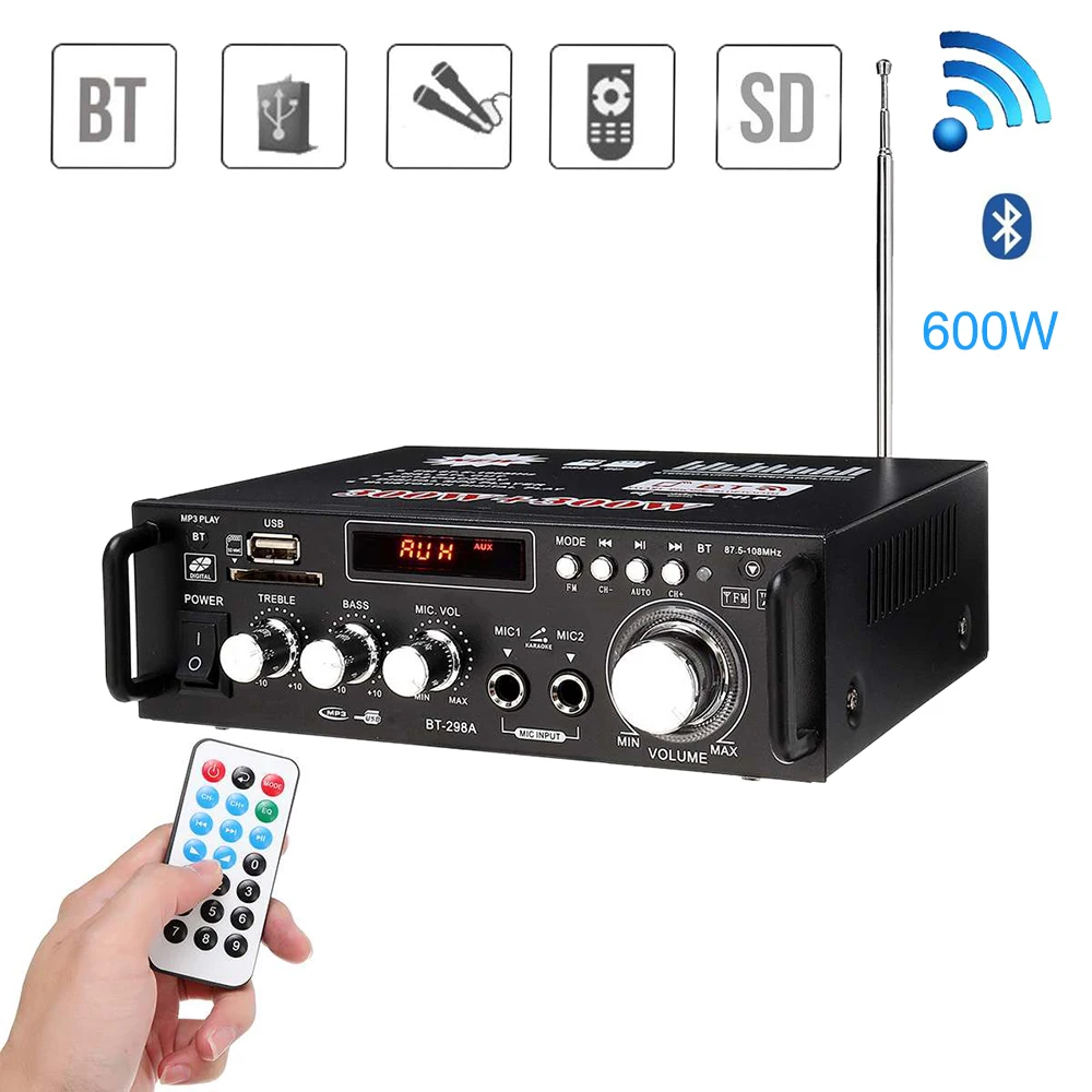 Домашние усилители, сабвуфер, усилитель Bluetooth, домашний кинотеатр, звуковая система, профессиональная, 600 Вт