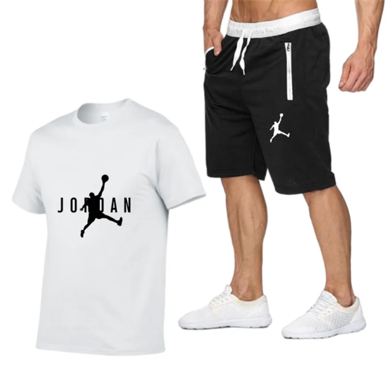 

Jordan-23 men's t-shirt set + printed casual shorts, high quality breathable t-shirt, summer new 2021, S-2XL